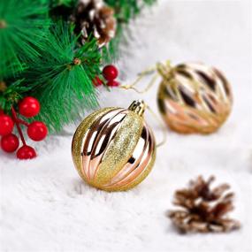 img 1 attached to 🎄 Christmas Balls Ornaments - Set of 30, 6cm, Outdoor/Indoor Christmas Decorations for Home, Christmas Tree, Wreath, Holiday Wedding Party Decor - Three Colors and Four Styles: Red, Gold, and Rose Gold