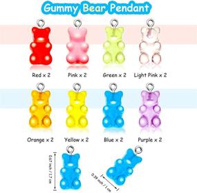 img 3 attached to 🍭 Colorful Candy Pendant Charms for DIY Jewelry Making - 50 Pieces Gummy Bear, Lollipop Shape Polymer Clay Charms