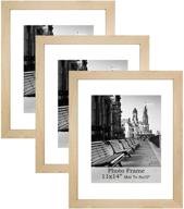 🖼️ meetart picture frames 11x14 inch pack of 3: plastic glass mdf shallow wooden-grain color frames for displaying 11x14 and 8x10 pictures, wall mountable in vertical and horizontal orientation logo