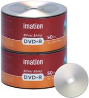 📀 imation dvd-r 16x 4.7gb/120min silver shiny: 100 pack recordable media disc for movies and data logo