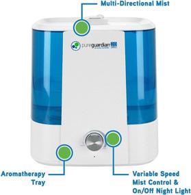 img 1 attached to 🌬️ PureGuardian H5175W Ultrasonic Cool Mist Humidifier, 2-Gallon Tank Capacity, White