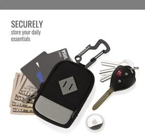 img 3 attached to Streamline Your Essentials: Holder Minimalist Wallet Keychain with Carabiner for Men