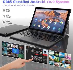 img 3 attached to 📱 10.1" Octa-Core Tablet - Android 10, 2GB RAM, 32GB Storage, 1920x1200 HD Display with Keyboard & Detachable Case, 13MP Rear Camera, Bluetooth 5.0, Wi-Fi, GPS (2 in 1 Tablet)
