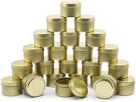 🕯️ candle tin 24 piece, 4 oz, candle containers, candle jars for candle making - choose from silver, black, or gold (gold) logo