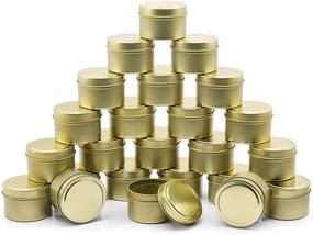 img 4 attached to 🕯️ Candle Tin 24 Piece, 4 oz, Candle Containers, Candle Jars for Candle Making - Choose from Silver, Black, or Gold (Gold)