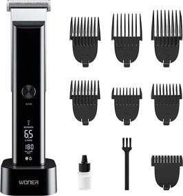 img 4 attached to 💇 WONER Pro Hair Clippers for Men: Rechargeable Cordless Hair Trimmers with Stand - Perfect Hair Cutting Kit for the Whole Family