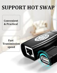 img 3 attached to 🔌 USB через Ethernet-увеличитель RJ45 для кабеля Cat6/5/5e, адаптер USB 2.0 - Длина до 150 футов, кабель увеличителя Cat