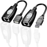 🔌 usb через ethernet-увеличитель rj45 для кабеля cat6/5/5e, адаптер usb 2.0 - длина до 150 футов, кабель увеличителя cat логотип