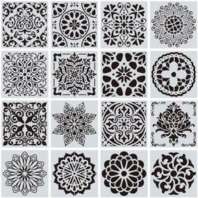 img 3 attached to 🖌️ Wedong 16 Pcs (6 x 6 Inch) Reusable Mandala Stencils, Dot Painting Templates for DIY Painting, Art, Scrapbooking