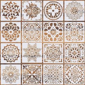 img 4 attached to 🖌️ Wedong 16 Pcs (6 x 6 Inch) Reusable Mandala Stencils, Dot Painting Templates for DIY Painting, Art, Scrapbooking