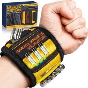 img 4 attached to 🎁 Magnetic Wristband Christmas Stocking Stuffers - Unique Gadgets for Men and Women - Perfect Birthday Gifts for Dad, Husband, Boyfriend, and Teenagers - Convenient Magnetic Holder for Screws, Drills, and Tools
