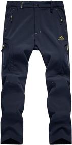 img 4 attached to 👖 MAGCOMSEN Men's Winter Pants - 5 Zippered Pockets, Fleece Lining, Water-Resistant Ski and Hiking Trousers