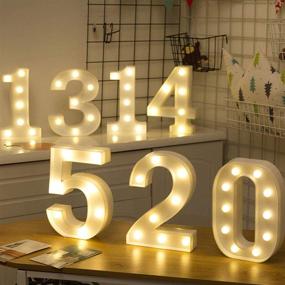 img 1 attached to Ogrmar Decorative LED Light Up Number Letters: White Marquee Number Lights for Party and Wedding Decor - Battery Operated (1)