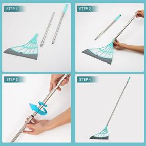 img 1 attached to 🧹 Versatile Multi-Functional Broom and Floor Squeegee Combo, Dual-Purpose Sweeper Effortlessly Dries Floors, Eliminates Dirt and Hair, Top-Quality Squeegee for Tiles, Showers, Floorings, Kitchens - Green