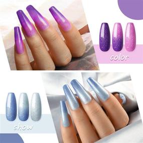 img 3 attached to 💅 Эксклюзивный стартовый набор геля для ногтей Coscelia Color Changing Gel - 4 шт. Набор геля с блестками, меняющими настроение, для долговременного маникюра | Набор гелей для ногтей изменяющего цвета от температуры, включая фиолетовый, розовый и синий | Идеальный подарок для домашнего маникюра.