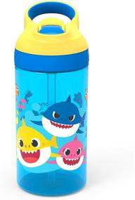 img 4 attached to 🦈 Durable Zak Designs Baby Shark Kids Water Bottle: Leak-Proof, 16 oz, with Straw and Carrying Loop