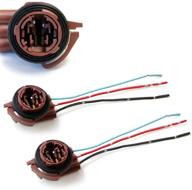 🔌 ijdmtoy (2) pre-wired 3156 3157 harness sockets for led bulb installation, compatible with turn signal lights, drl lamps, brake/tail lights - repair and replacement option logo