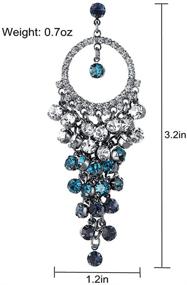 img 3 attached to Shimmering HundredthZ Wedding Bride Drop Earrings with Tassel and Cubic Zirconia Sparkle