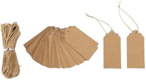 img 2 attached to DECORA Gift Tags: 100 Kraft Brown Tags + Free 100 Feet Jute Twine - Ideal for Gifts, Clothes, Weddings, and Price Tagging