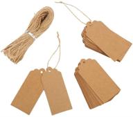 decora gift tags: 100 kraft brown tags + free 100 feet jute twine - ideal for gifts, clothes, weddings, and price tagging logo