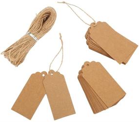 img 4 attached to DECORA Gift Tags: 100 Kraft Brown Tags + Free 100 Feet Jute Twine - Ideal for Gifts, Clothes, Weddings, and Price Tagging