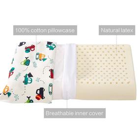 img 3 attached to 🌿 Organic Cotton Sheltin Toddler Pillow - Breathable Memory Latex Pillow for Kids, Boys & Girls Ages 2-10 (17X10X2.3 inch)