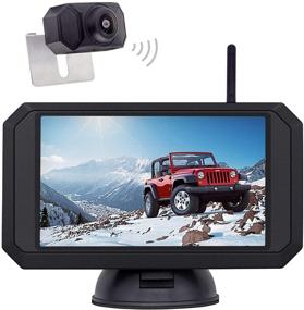 img 4 attached to 🚗Усиленная безопасность: Комплект камеры заднего вида 1080P и 5-дюймовый цифровой беспроводной монитор с указанием парковки - идеально подходит для автомобиля SUV грузовика RV