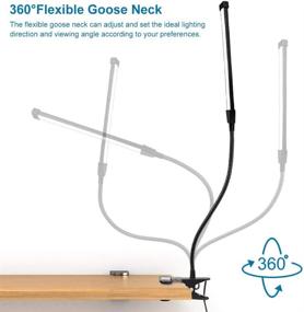 img 1 attached to Qooltek Flexible Clip Desk Lamp Reading Light With 3 Color &Amp Lighting & Ceiling Fans