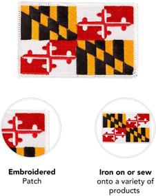 img 1 attached to 🏴 Maryland Flag Patch - Iron On Sew Embroidered Tactical Backpack Hat Bags - 3.5"x2.25" (Single Patch)