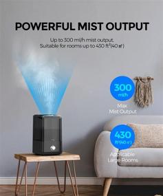 img 3 attached to 🌬️ Enhance Bedroom Comfort with rapdrop 6.5L Ultrasonic Cool Mist Humidifiers for Large Rooms: Quiet, Easy to Clean, Auto Shut-Off (Black)