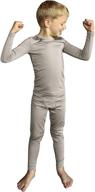 popinjay boys fleece thermal set - kids long sleeve shirt and pants undergarments logo