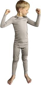 img 1 attached to POPINJAY Boys Fleece Thermal Set - Kids Long Sleeve Shirt and Pants Undergarments