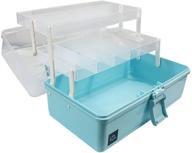 3-layer plastic storage box with handle - portable organizer for crafts, sewing bins in homes, schools, offices, and for travel logo