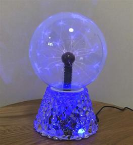 img 1 attached to 🔮 6-inch Touch & Sound Sensitive Plasma Globe - Blue Nebula Novelty Lamp for Christmas, Party, Gift, Decoration - Plasma Ball by RAYWER