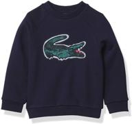 lacoste graphic large crewneck sweatshirt for boys: fashionable hoodies & sweatshirts logo