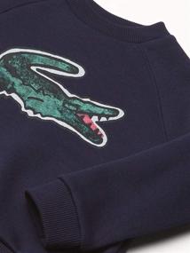 img 2 attached to Lacoste Graphic Large Crewneck Sweatshirt for Boys: Fashionable Hoodies & Sweatshirts