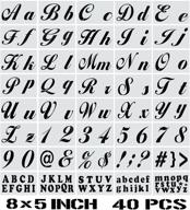 large alphabet stencils for painting on wood - set of 40 reusable letter stencils with signs, numbers & templates for crafts and diy projects on walls, glass, canvas, fabric - size: 8 x 5 inch logo