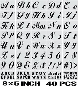 img 4 attached to Large Alphabet Stencils for Painting on Wood - Set of 40 Reusable Letter Stencils with Signs, Numbers & Templates for Crafts and DIY Projects on Walls, Glass, Canvas, Fabric - Size: 8 x 5 Inch