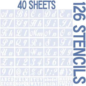 img 1 attached to Large Alphabet Stencils for Painting on Wood - Set of 40 Reusable Letter Stencils with Signs, Numbers & Templates for Crafts and DIY Projects on Walls, Glass, Canvas, Fabric - Size: 8 x 5 Inch