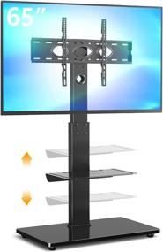 img 4 attached to 📺 5Rcom Swivel TV Floor Stand with Mount: Height Adjustable, Space Saving for 32-65 inch Flat or Curved Screen TVs - Perfect for Bedroom/Living Room