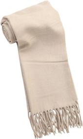 img 2 attached to Achillea Solid Cashmere Winter Unisex Women's Accessories and Scarves & Wraps