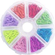 📍 320pcs metal knitting pins stitch markers with storage box - colorful pear shaped safety pins for sewing, clothing diy craft making - includes knitting counter, crochet needle clip ring - 8 vibrant colors logo