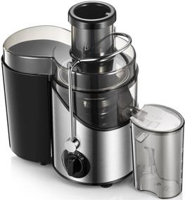 img 4 attached to 🥤 3'' Wide Mouth Juicer Machines - Easy to Clean Juice Extractor for Fruits and Vegetables, 3 Speed Centrifugal Juicer with Non-Slip Feet, BPA-Free