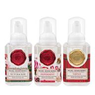 🧼 michel design works mini foaming soap 3-pack set: nutcracker, peppermint, and tartan bliss logo