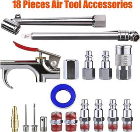 img 2 attached to 🔧 Tool Daily Air Compressor Kit with 3/8 Inch X 25 FT Hose and 18-Piece Air Tool Accessories, Featuring 1/4 Inch Fitting