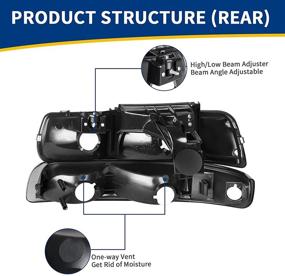 img 2 attached to 🚗 High-Quality AUTOSAVER88 Headlights Assembly for Chevy Silverado & Tahoe Suburban (1999-2006) - Complete Set Including Bumper Lights