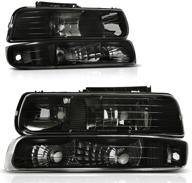 🚗 high-quality autosaver88 headlights assembly for chevy silverado & tahoe suburban (1999-2006) - complete set including bumper lights logo