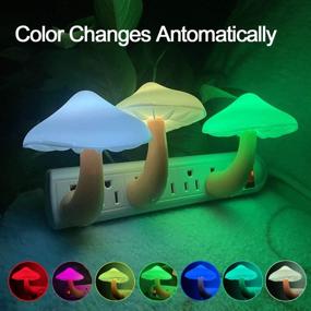 img 3 attached to 🍄 1 Pack UTLK Plug-in LED Mushroom Night Light Lamp: Dusk to Dawn Sensor, Cute Wall Light for Kids