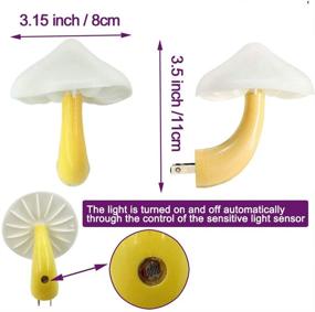 img 2 attached to 🍄 1 Pack UTLK Plug-in LED Mushroom Night Light Lamp: Dusk to Dawn Sensor, Cute Wall Light for Kids