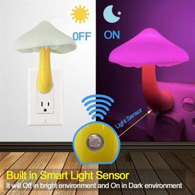 img 1 attached to 🍄 1 Pack UTLK Plug-in LED Mushroom Night Light Lamp: Dusk to Dawn Sensor, Cute Wall Light for Kids